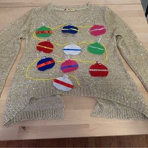 Miss Shop Gold Sweater with Colorful Ornament Design